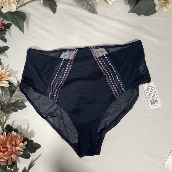 NWT $32 Elomi [ 3XL ] Matilda‎ Embellished Briefs in Unicorn Blue/Grey - Picture 4 of 12